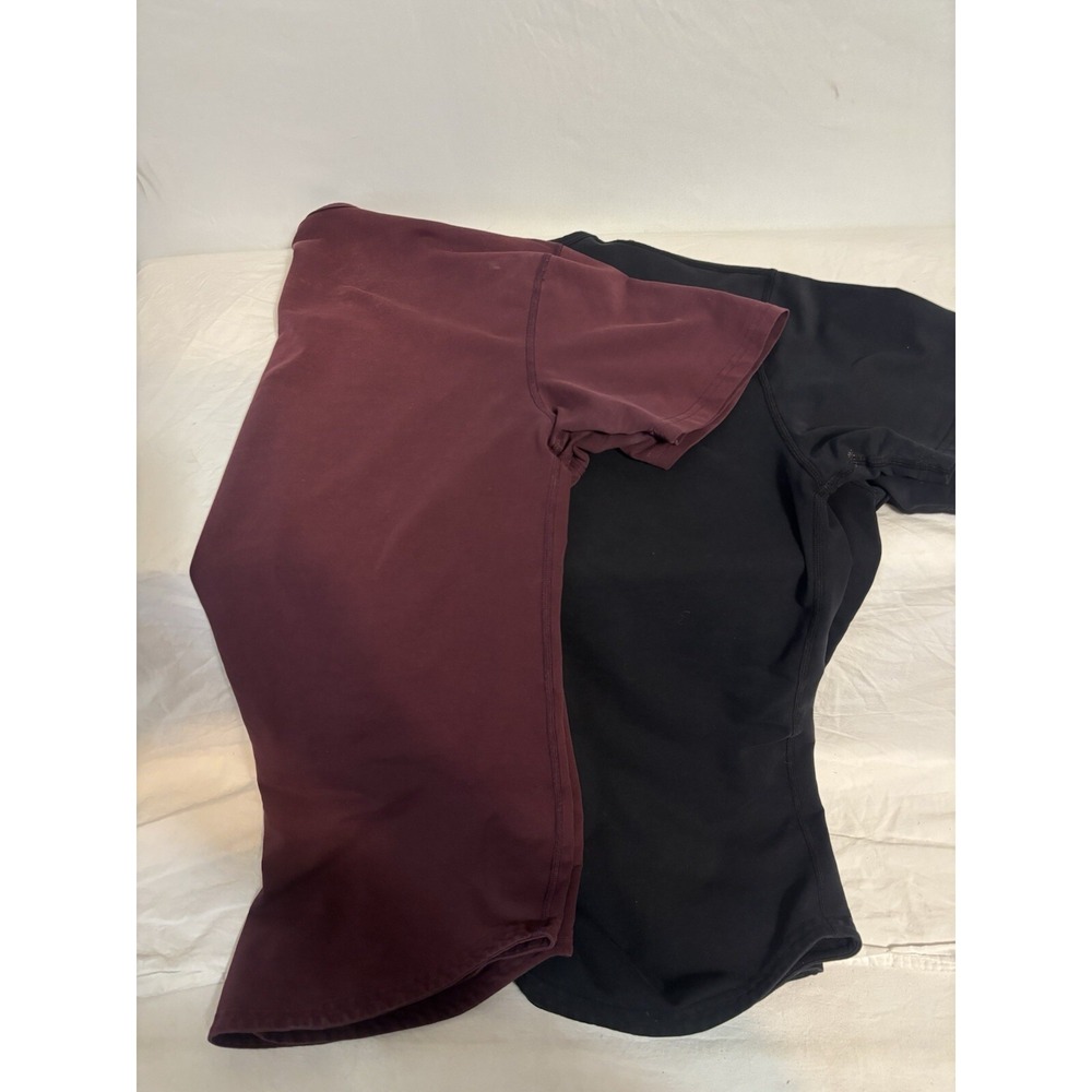 2x BYLT Drop Cut LUX Short Sleeve Shirt Mens S Premium Basic Black And Maroon